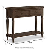 Rutland Dark Oak Console Table With Shelf from Roseland Furniture