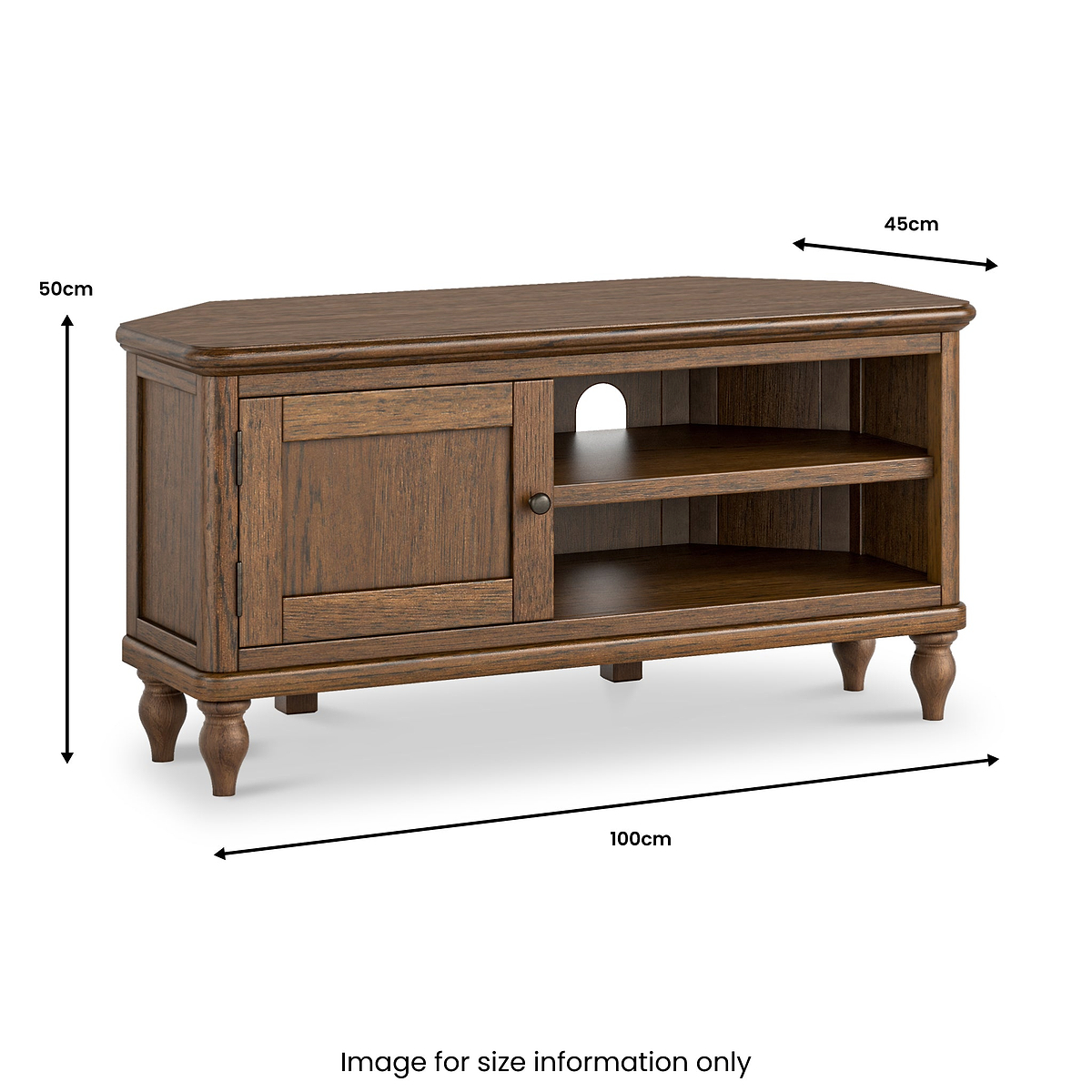Rutland Dark Oak Corner TV Unit from Roseland Furniture