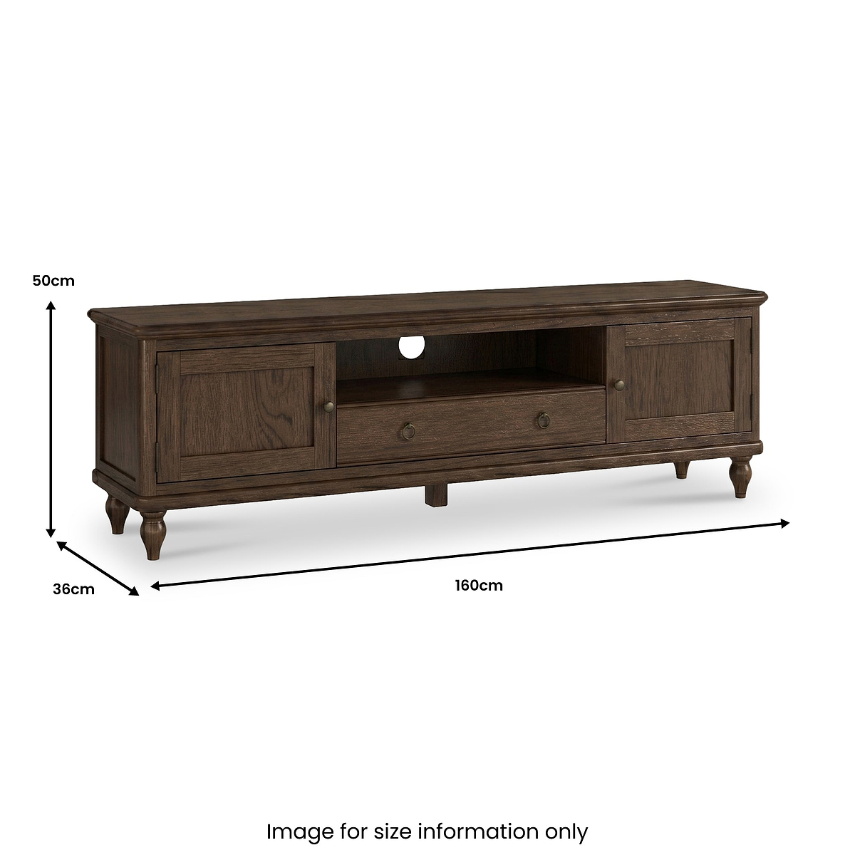 Rutland Dark Oak 160cm Wide TV Unit from Roseland Furniture