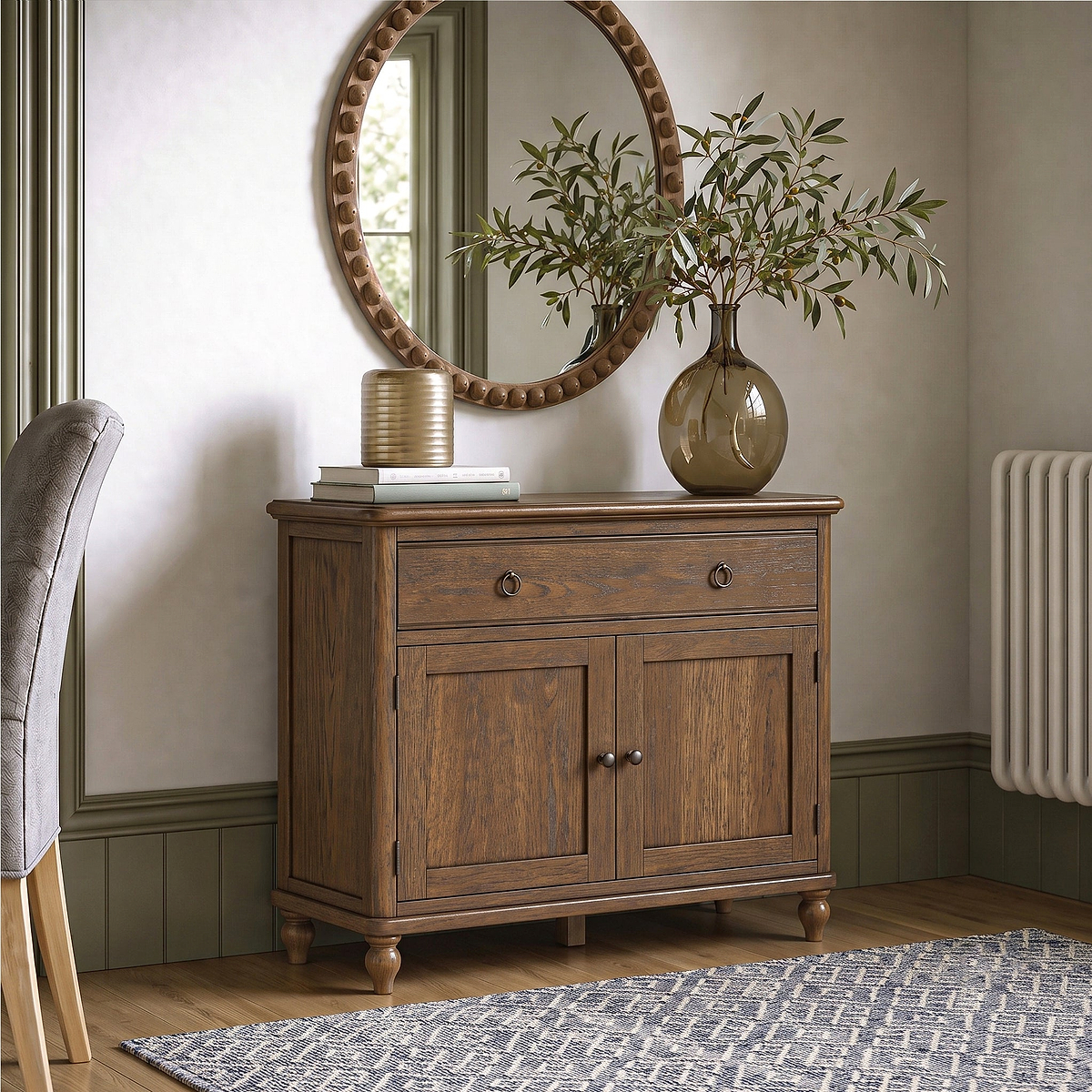 Rutland Dark Oak Small Sideboard from Roseland Furniture