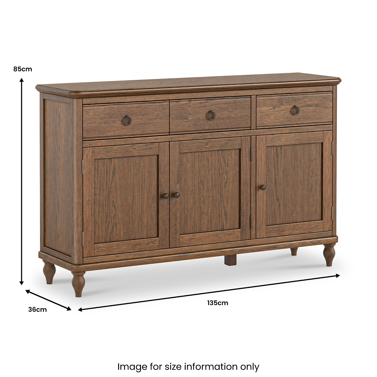 Rutland Dark Oak Large Sideboard from Roseland Furniture