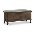 Rutland Dark Oak Storage Bench Oatmeal from Roseland Furniture