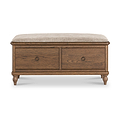 Rutland Dark Oak Storage Bench Oatmeal from Roseland Furniture