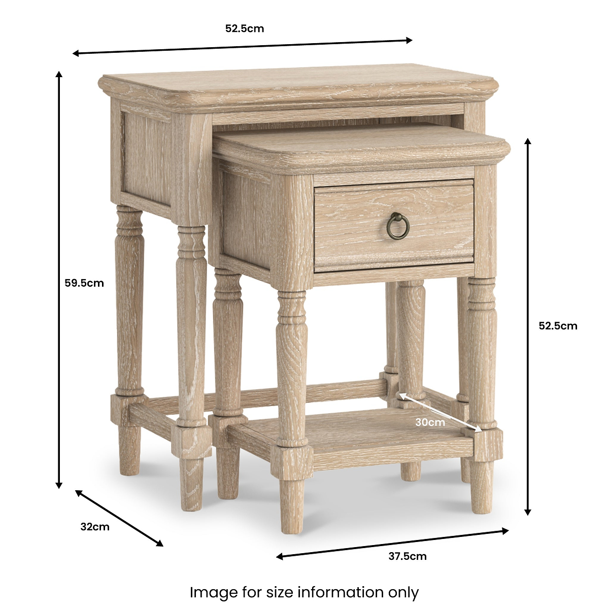 Rutland Oak Nest of Tables from Roseland Furniture