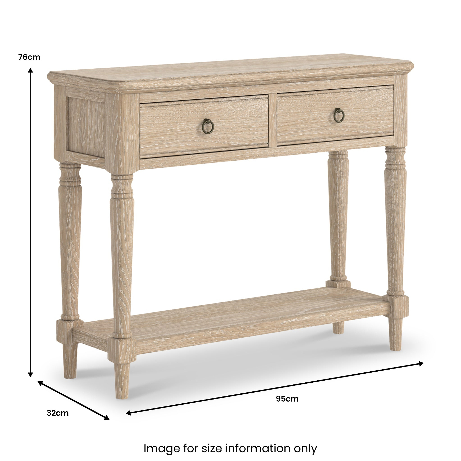 Rutland Oak Console Table With Shelf from Roseland Furniture