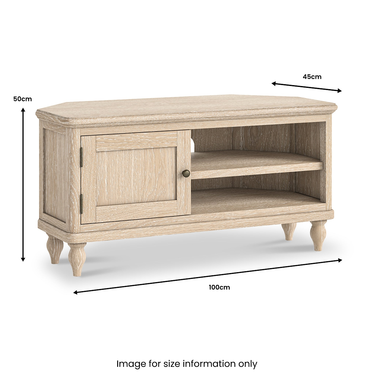 Rutland Oak Corner TV Unit from Roseland Furniture