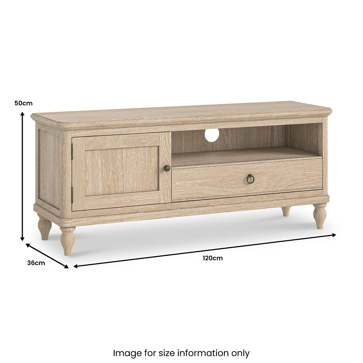 Rutland Oak 120cm TV Unit from Roseland Furniture