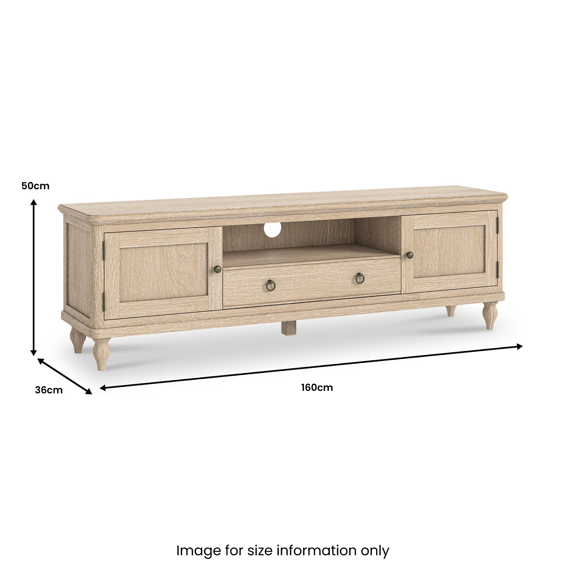 Rutland Oak 160cm Wide TV Unit from Roseland Furniture