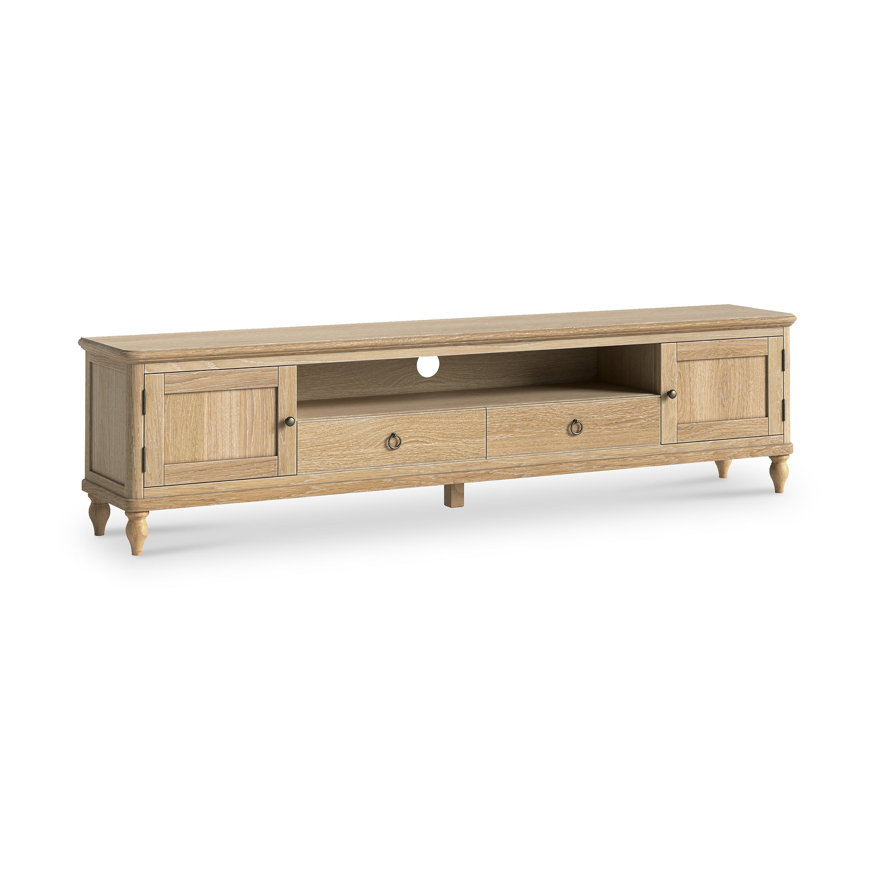 Rutland Oak 200cm Extra Wide TV Unit from Roseland Furniture