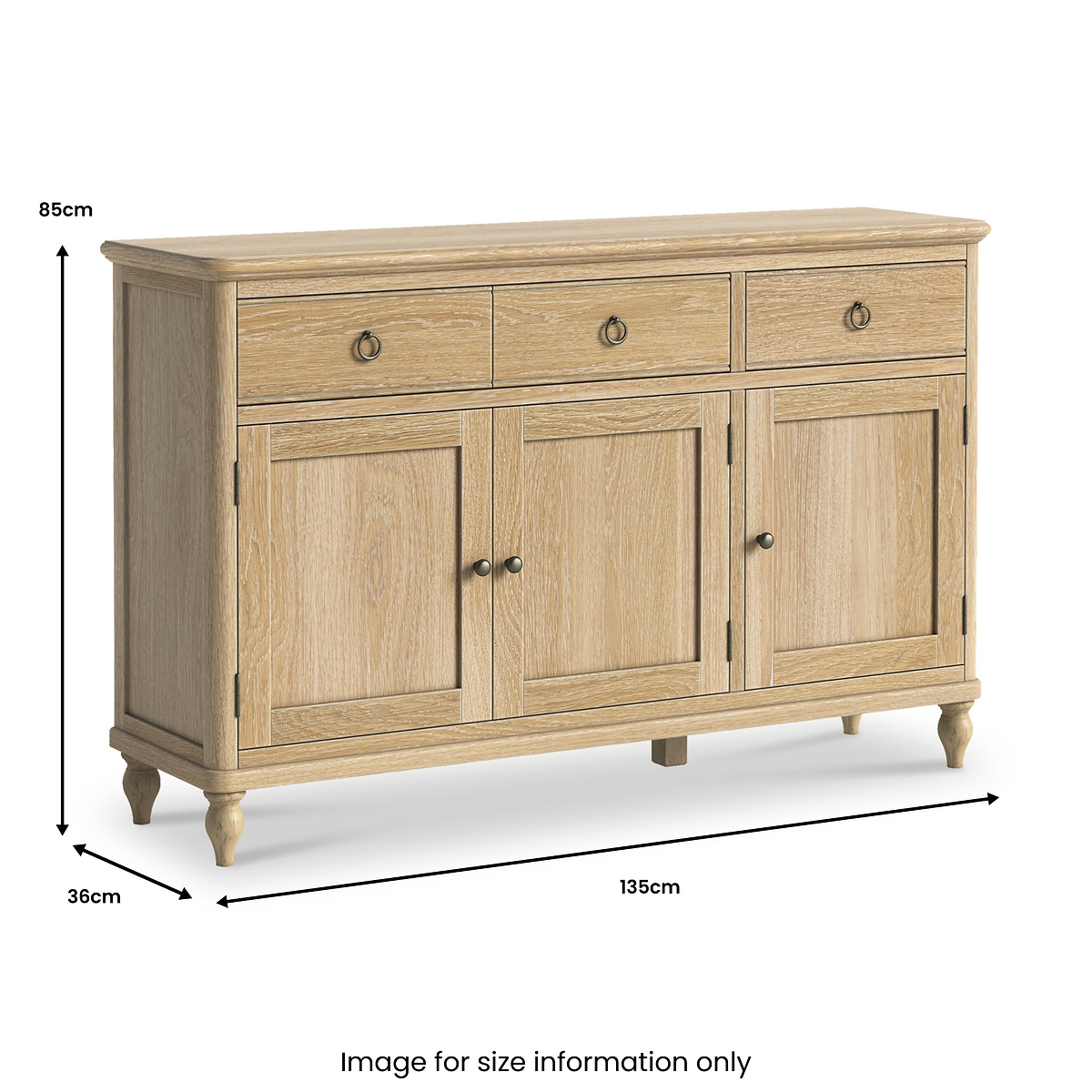 Rutland Oak Large Sideboard from Roseland Furniture