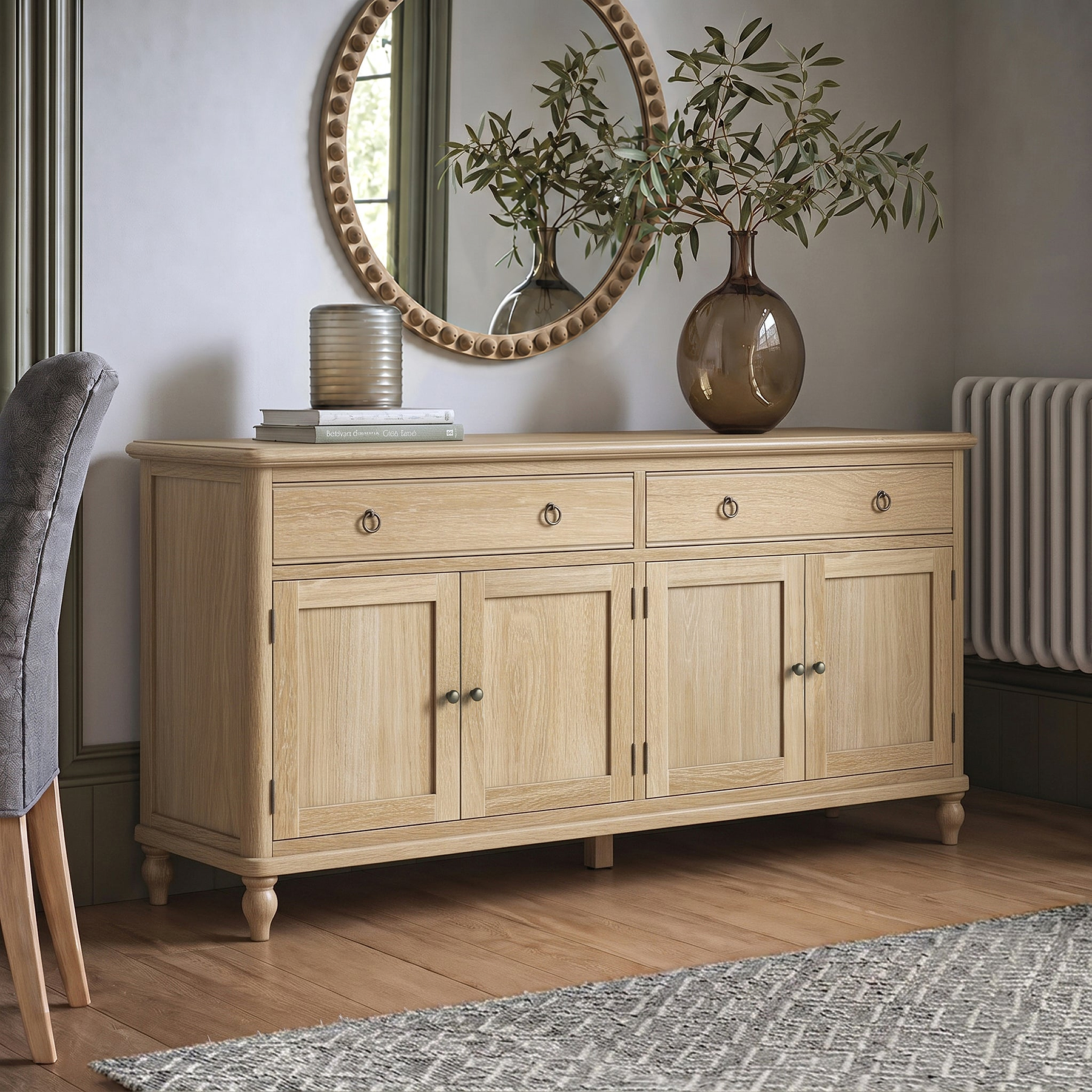 Rutland Oak Extra Large Sideboard from Roseland Furniture