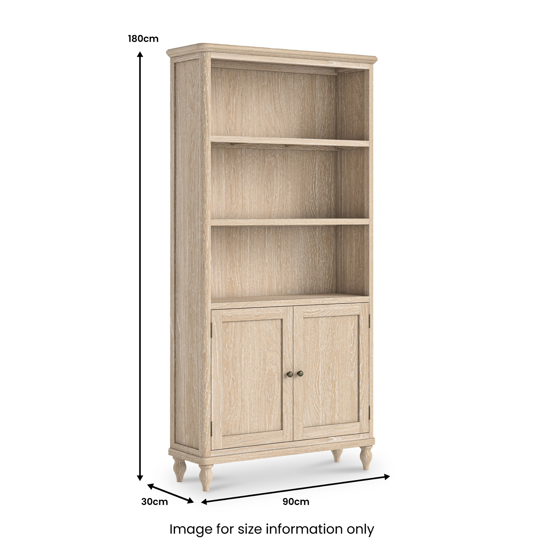 Rutland Oak Large Bookcase from Roseland Furniture