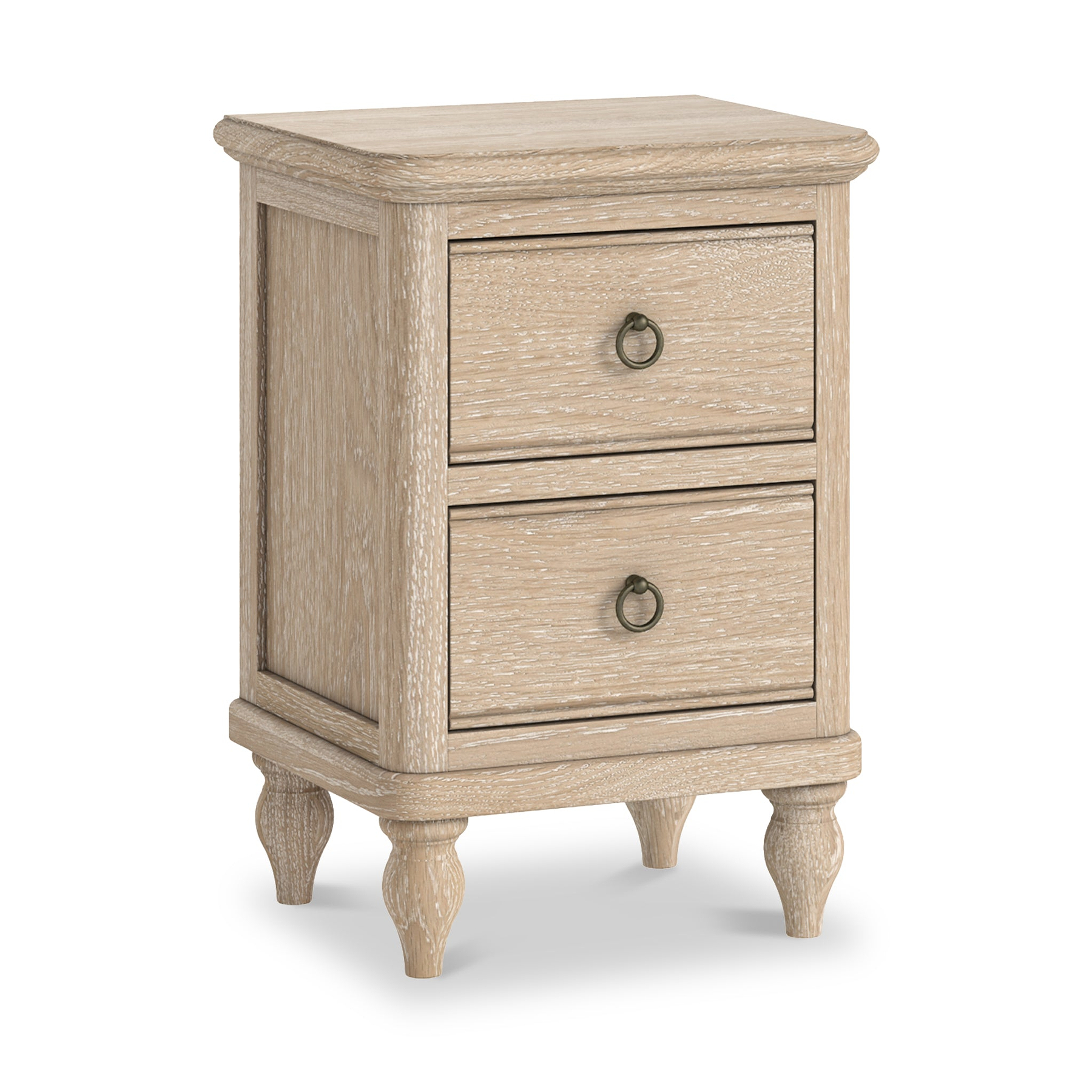 Rutland Oak 2 Drawer Slim Bedside from Roseland Furniture