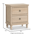 Rutland Oak 2 Drawer Wide Bedside Table from Roseland Furniture