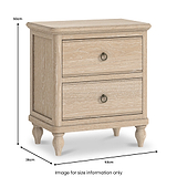 Rutland Oak 2 Drawer Wide Bedside Table from Roseland Furniture