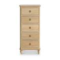 Rutland Oak 5 Drawer Tallboy Chest from Roseland Furniture