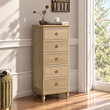 Rutland Oak 5 Drawer Tallboy Chest from Roseland Furniture