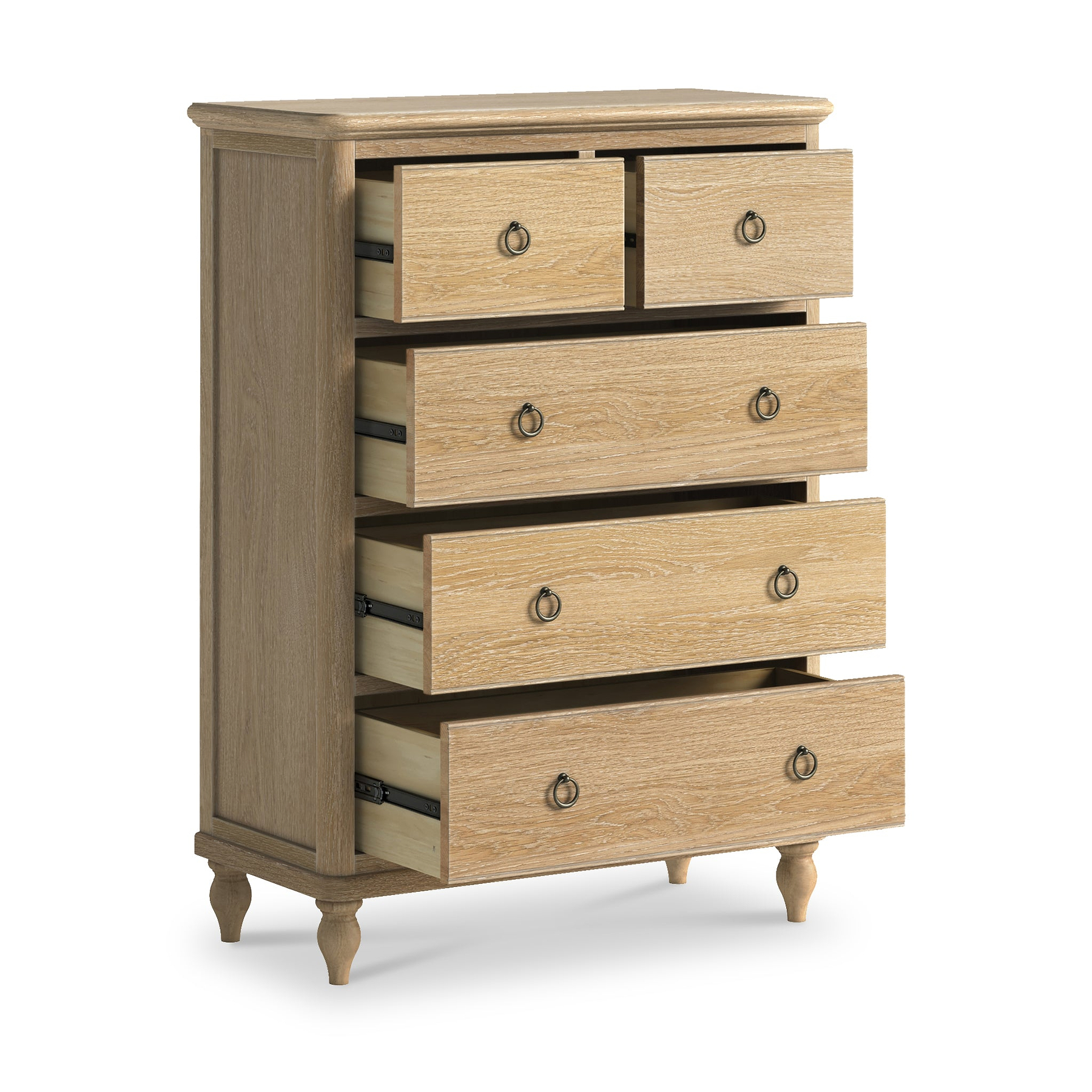 Rutland Oak 2 Over 3 Drawer Chest from Roseland Furniture