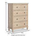 Rutland Oak 2 Over 3 Drawer Chest from Roseland Furniture