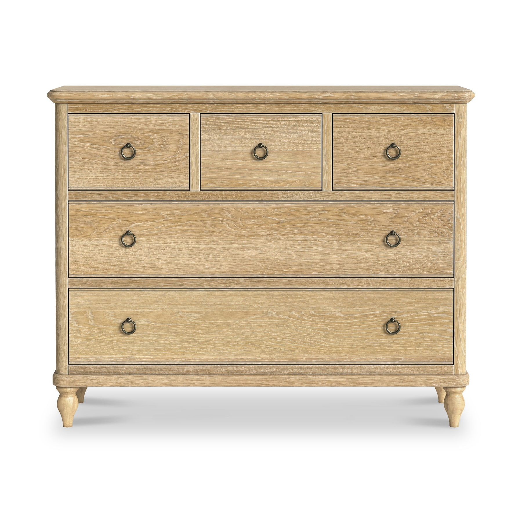 Rutland Oak 3 Over 2 Drawer Chest from Roseland Furniture