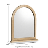 Rutland Oak Framed Arch Dressing Table Mirror from Roseland Furniture