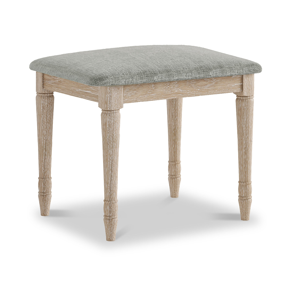 Rutland Oak Dressing Table Stool Oatmeal Cushion from Roseland Furniture