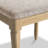 Rutland Oak Dressing Table Stool Oatmeal Cushion from Roseland Furniture