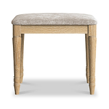 Rutland Oak Dressing Table Stool Oatmeal Cushion from Roseland Furniture