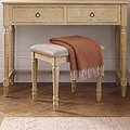Rutland Oak Dressing Table Stool Oatmeal Cushion from Roseland Furniture