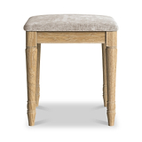 Rutland Oak Dressing Table Stool Oatmeal Cushion from Roseland Furniture