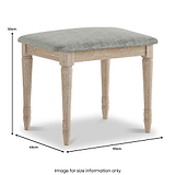 Rutland Oak Dressing Table Stool Oatmeal Cushion from Roseland Furniture