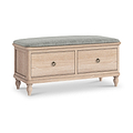 Rutland Oak Storage Bench Oatmeal from Roseland Furniture