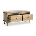 Rutland Oak Storage Bench Oatmeal from Roseland Furniture