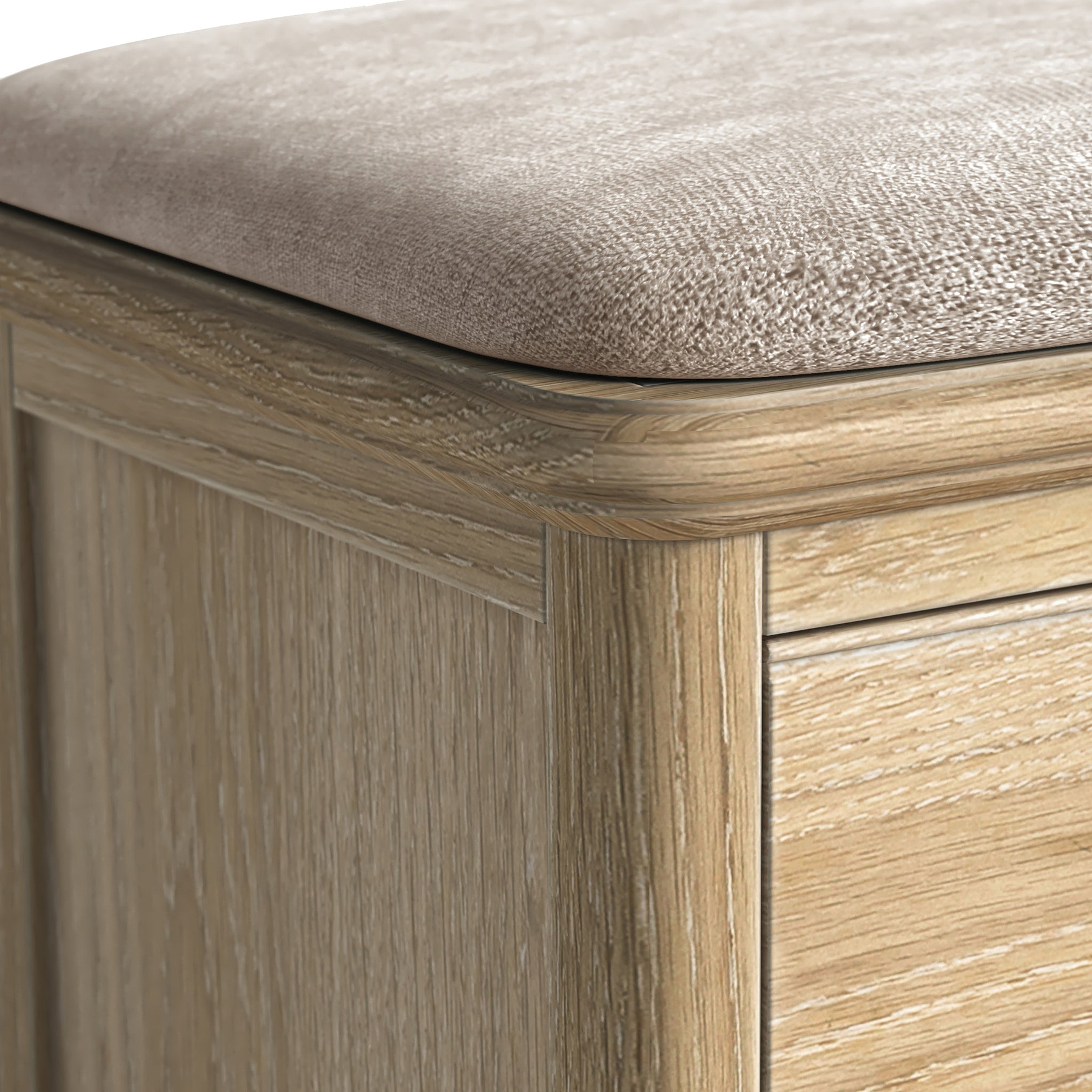 Rutland Oak Storage Bench Oatmeal from Roseland Furniture
