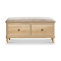 Rutland Oak Storage Bench Oatmeal from Roseland Furniture