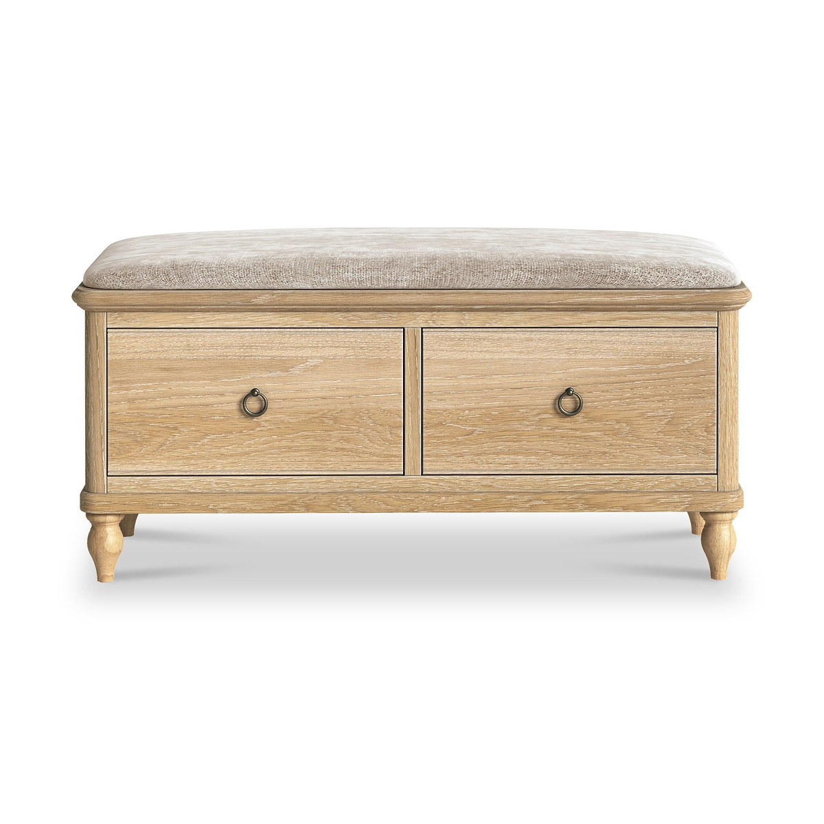 Rutland Oak Storage Bench Oatmeal from Roseland Furniture