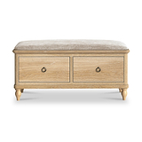 Rutland Oak Storage Bench Oatmeal from Roseland Furniture
