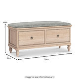 Rutland Oak Storage Bench Oatmeal from Roseland Furniture