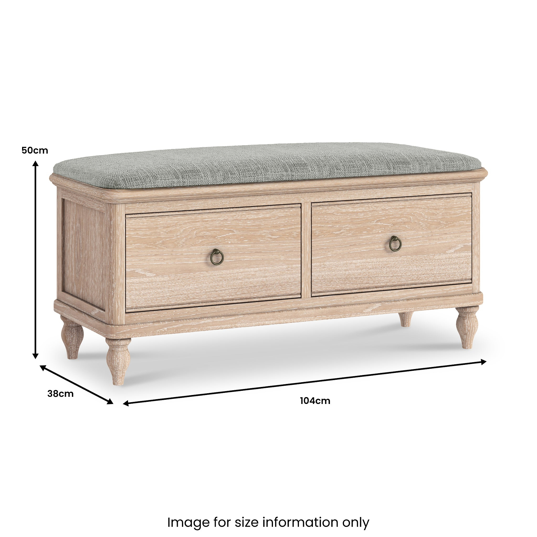 Rutland Oak Storage Bench Oatmeal from Roseland Furniture