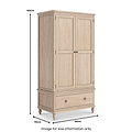 Rutland Oak Double Wardrobe With Drawer from Roseland Furniture