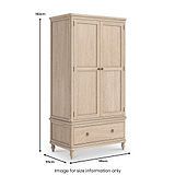 Rutland Oak Double Wardrobe With Drawer from Roseland Furniture