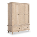 Rutland Oak Triple Wardrobe With 2 Drawers from Roseland Furniture
