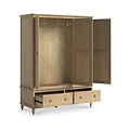 Rutland Oak Triple Wardrobe With 2 Drawers from Roseland Furniture