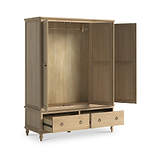 Rutland Oak Triple Wardrobe With 2 Drawers from Roseland Furniture