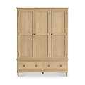 Rutland Oak Triple Wardrobe With 2 Drawers from Roseland Furniture