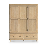 Rutland Oak Triple Wardrobe With 2 Drawers from Roseland Furniture