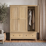 Rutland Oak Triple Wardrobe With 2 Drawers from Roseland Furniture