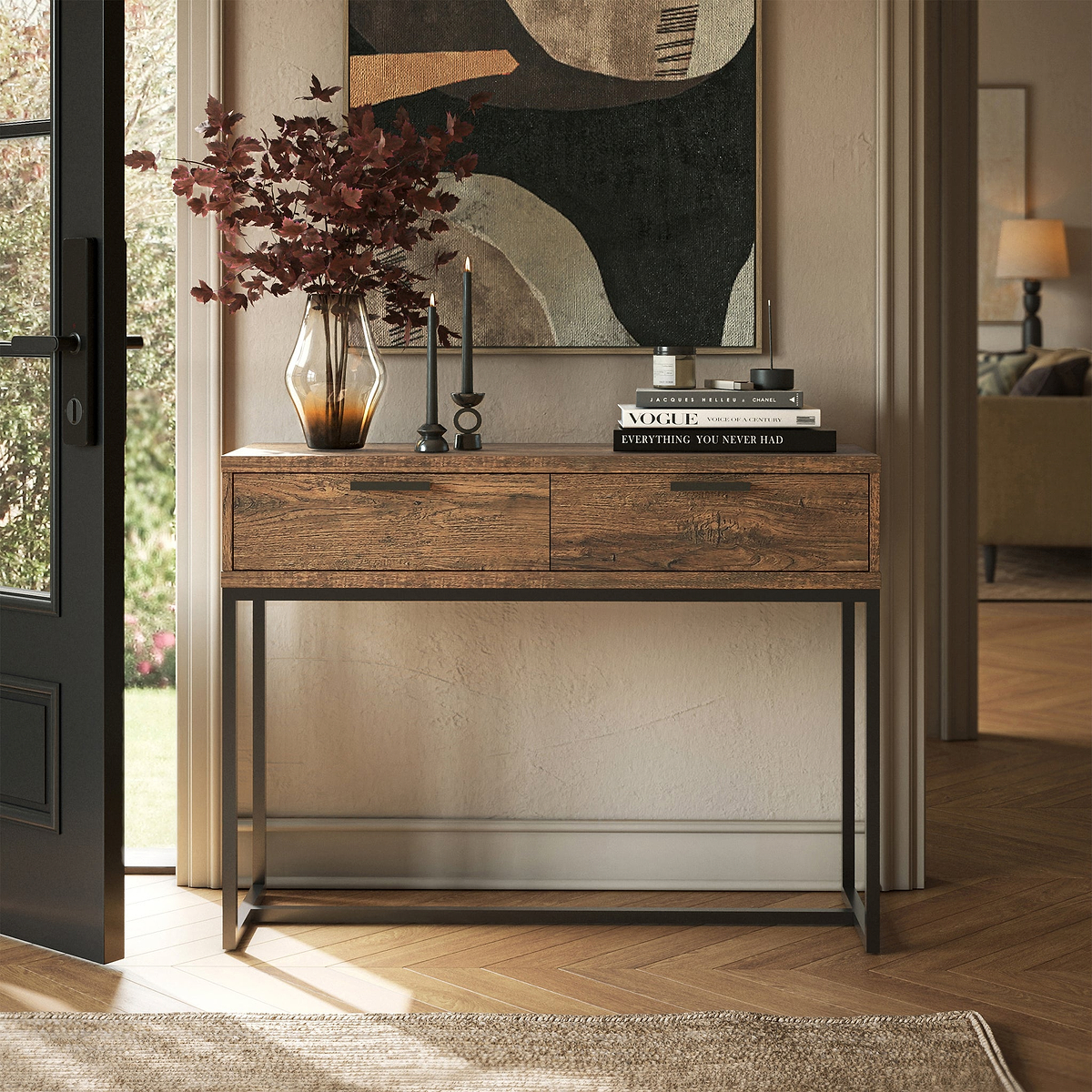 Orston Oak 2 Drawer Console Table from Roseland Furniture