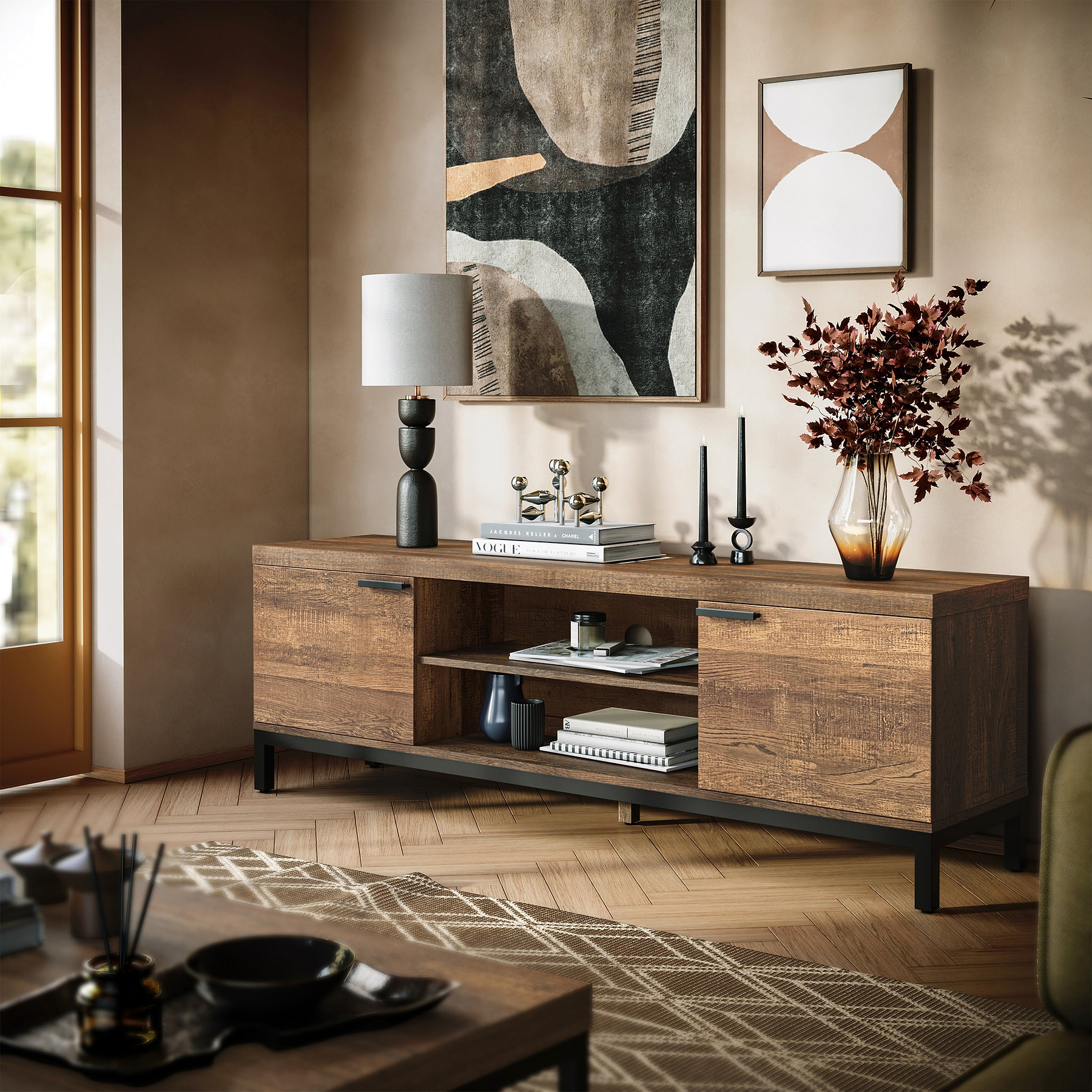 Orston Oak 160cm TV Unit from Roseland Furniture