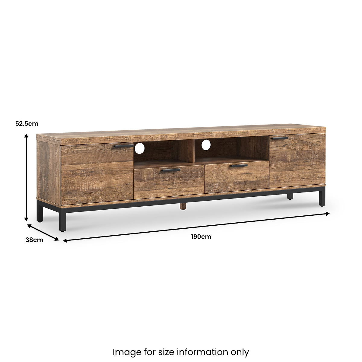 Orston Oak 190cm TV Unit from Roseland Furniture